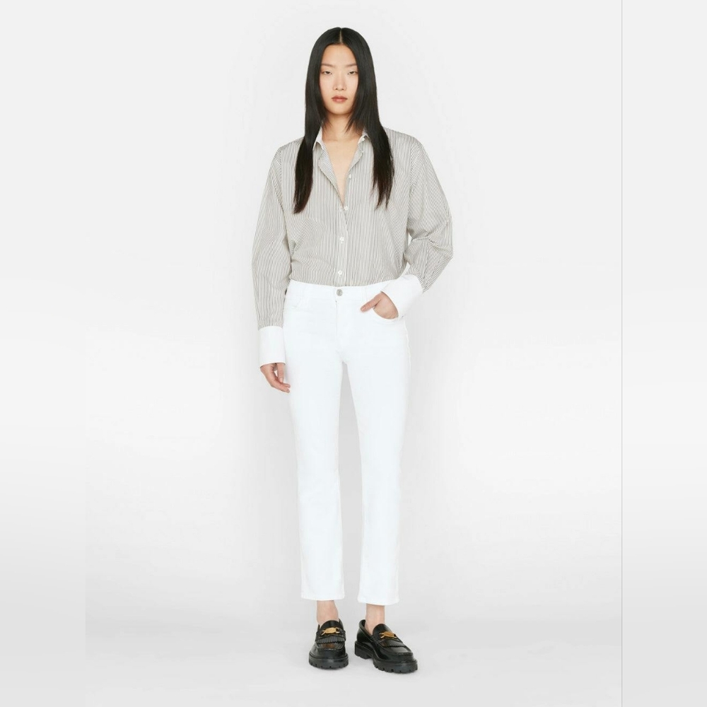 Frame le high straight in blanc or white denim jeans size 26